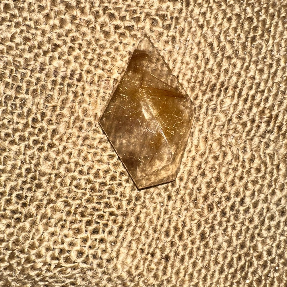 Golden Rutilated Flat Back Rosecut Gemstone